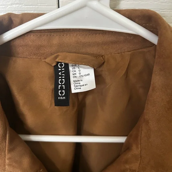 H&M Suede Button Jacket - Brown - Picture 3 of 3